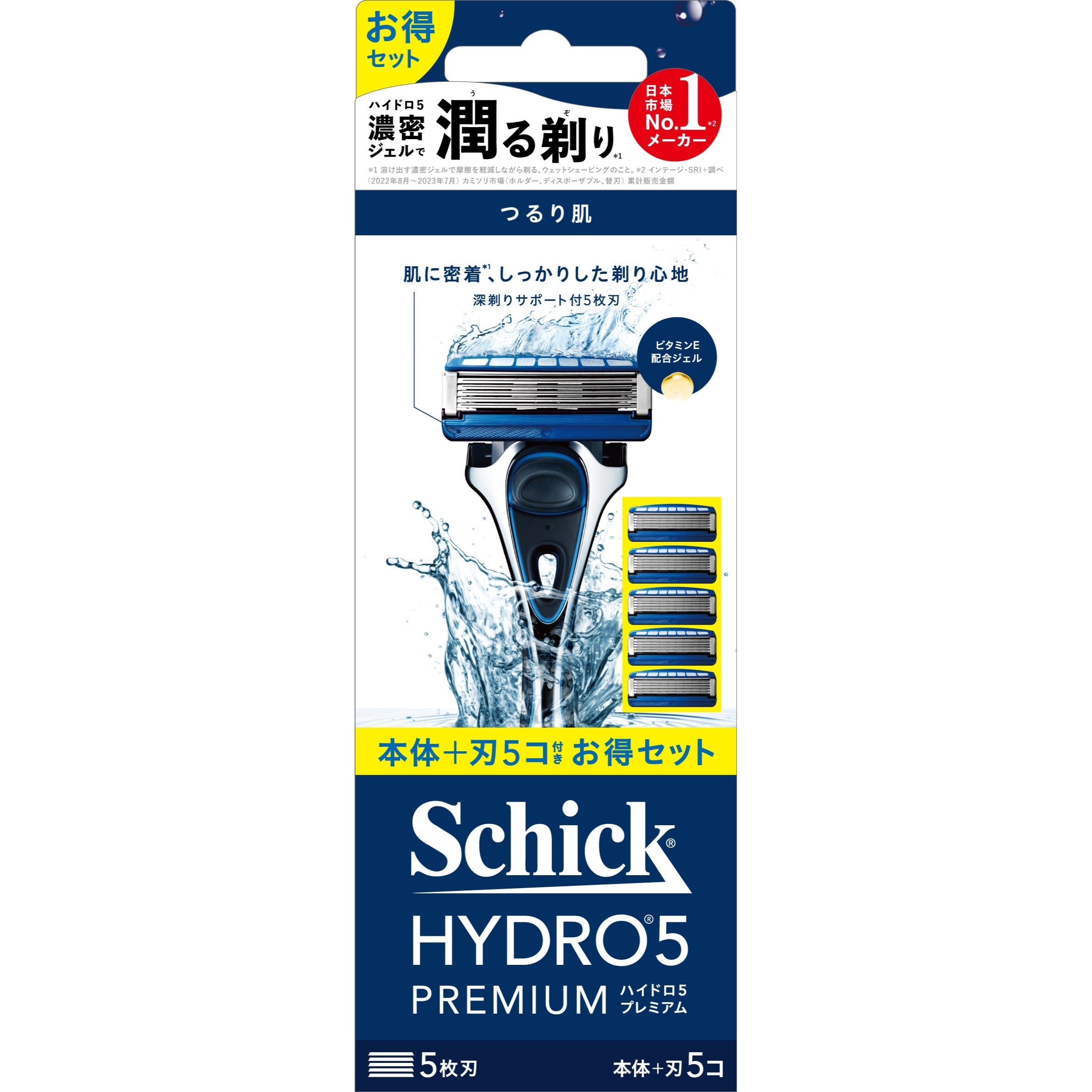 ハイドロ5 プレミアム つるり肌へ コンボパック（ホルダー（刃付き）＋替刃4コ）